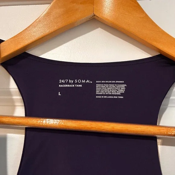 24/7 by Soma Racerback Tank Top‎ Navy Blue Women's Large Athleisure - Picture 2 of 6